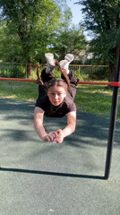Early morning workout session at Russian park fitness area
