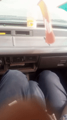 Dashboard view recorded inside older vehicle Friday morning