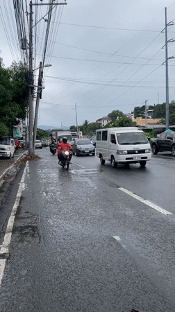 Traffic on wet streets in Davao City