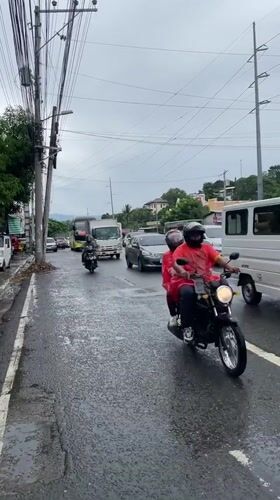 Traffic on wet streets in Davao City