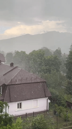 Severe Storm Strikes Karachayevsk Russia With Heavy Rain Winds