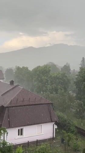 Severe Storm Strikes Karachayevsk Russia With Heavy Rain Winds