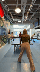 Ping pong game captured at Tel Aviv recreational facility