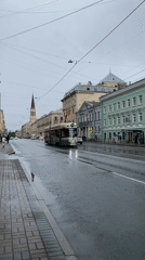 Rainy afternoon on a classic Saint Petersburg street