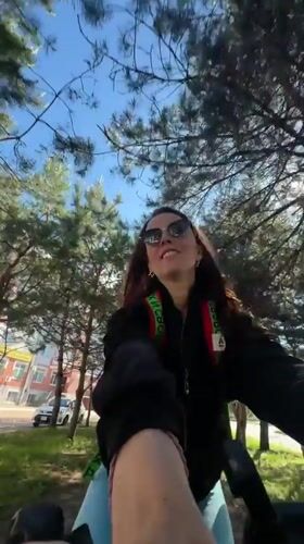 Woman documents sunny bicycle ride through Birobidzhan with selfies