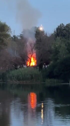 Ivana Kupala bonfire night on the Ros River, Bila Tserkva