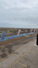 Drag race held in Arica, Chile under cloudy skies