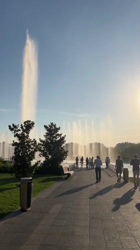 Tashkent's Magic Water fountain complex on a sunny afternoon