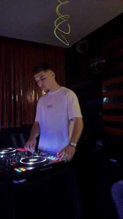 DJ performance and street activity observed in Blagoevgrad