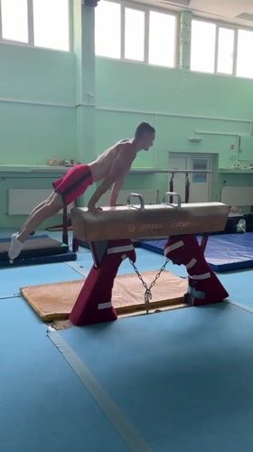 Gymnastics training session documented at Blagoevgrad facility