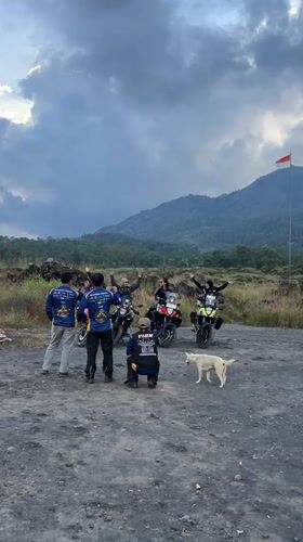 Motorcycle group gathers in scenic Kintamani mountain region