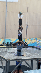 Human tower practice session held in Mollet Del Vallès