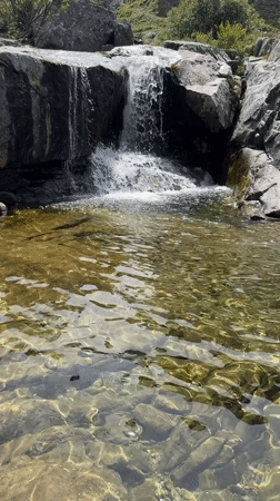 Alpine stream and hillside structure near Hospental, Switzerland