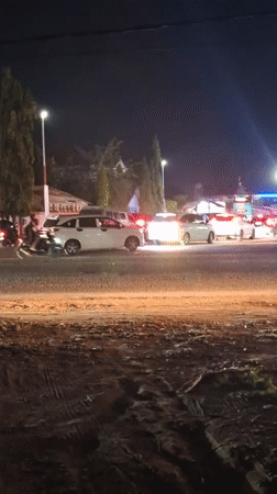 Nighttime street activity documented in Lhokseumawe, Indonesia