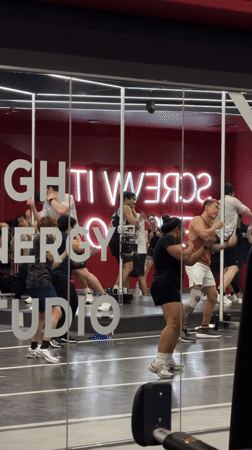 Neon-lit gym session at Scream High Energy Studio, Chiang Mai