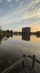 Evening lake scene captured in Zoetermeer, Netherlands