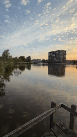 Evening lake scene captured in Zoetermeer, Netherlands