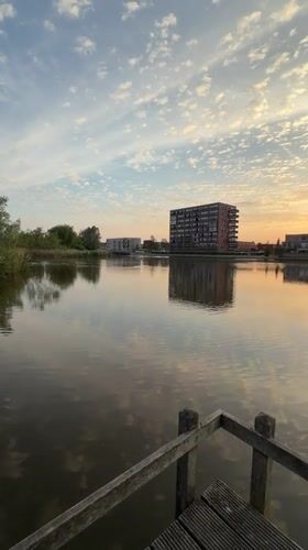 Evening lake scene captured in Zoetermeer, Netherlands