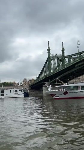 Tourist documents Budapest landmarks and street life Saturday morning