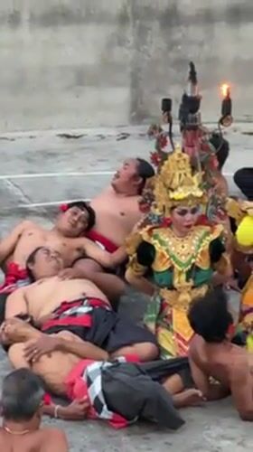 Traditional Balinese performances witnessed across Uluwatu temple complex