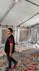 Bread distribution underway at Humanity Without Borders tent in Gaza
