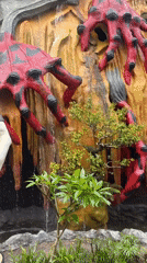 Ornamental waterfall feature documented at Da Lat garden location