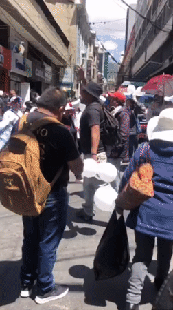 Parents rights protesters demonstrate in La Paz streets