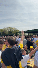 Leeds United fans gather in London for sunny afternoon