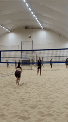 Indoor beach volleyball match observed in Sankt-Peterburg
