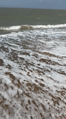 Great Yarmouth beach and seafront on a cloudy summer day