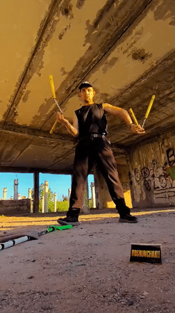 Nunchaku practice in abandoned spots around Karaganda