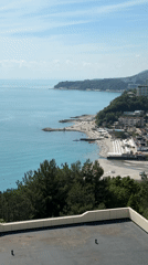 Beach day at Nebug coastal resort in Russia