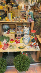 Colorful ceramic display spotted in Barcelona shop window