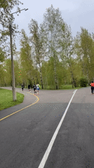 Early morning running event draws crowds in Krasnoyarsk park