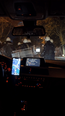 Driver navigates through riot police presence in Belgrade suburb
