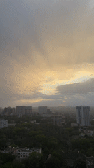 Rainbow appears over Rostov-on-Don amid dramatic afternoon skies