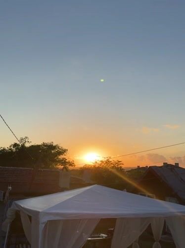 Golden sunset and quiet backyard moments in rural Sredets
