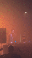 DJ performs at foggy venue in Omsk, Russia