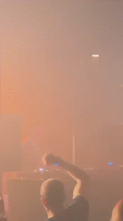 DJ performs at foggy venue in Omsk, Russia