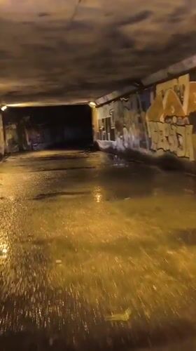 Wet underpass and street scenes captured in Depok Indonesia