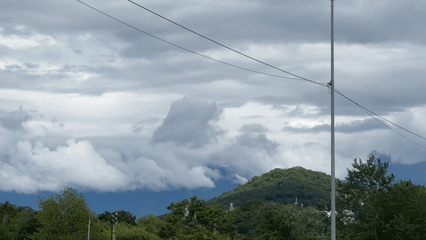 Cloudy mountain scene documented near Sirius, Russia