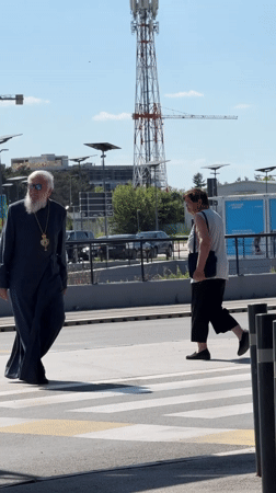 Priest with luggage spotted near Belgrade airport area