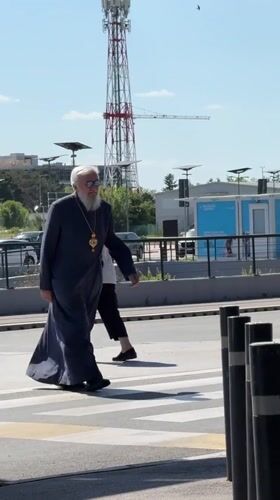 Priest with luggage spotted near Belgrade airport area