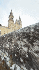Visitors gather, sing at Santiago de Compostela Cathedral