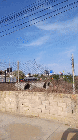 Traffic stops on Porlamar road, witnesses document scene