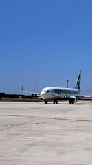 Transavia plane on a sunny airport tarmac