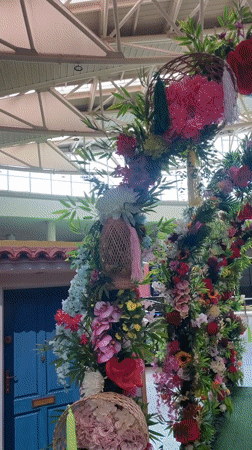 Colorful floral archway installation draws visitors in Pampatar