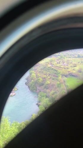 River landscape captured through tunnel frame in Montenegro