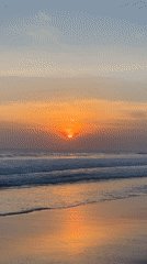 Sunset hour on a North Kuta beach, Bali