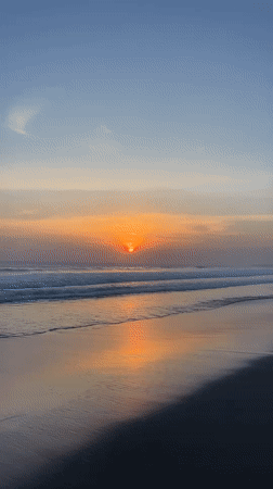 Sunset hour on a North Kuta beach, Bali